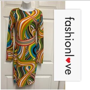Fashion Love Multicolored MIDI Dress